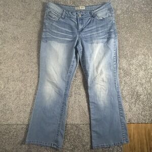 L.e.i. Ashley Low Rise Slim Boot Jeans Dual Factory Wash Faded - Size 15